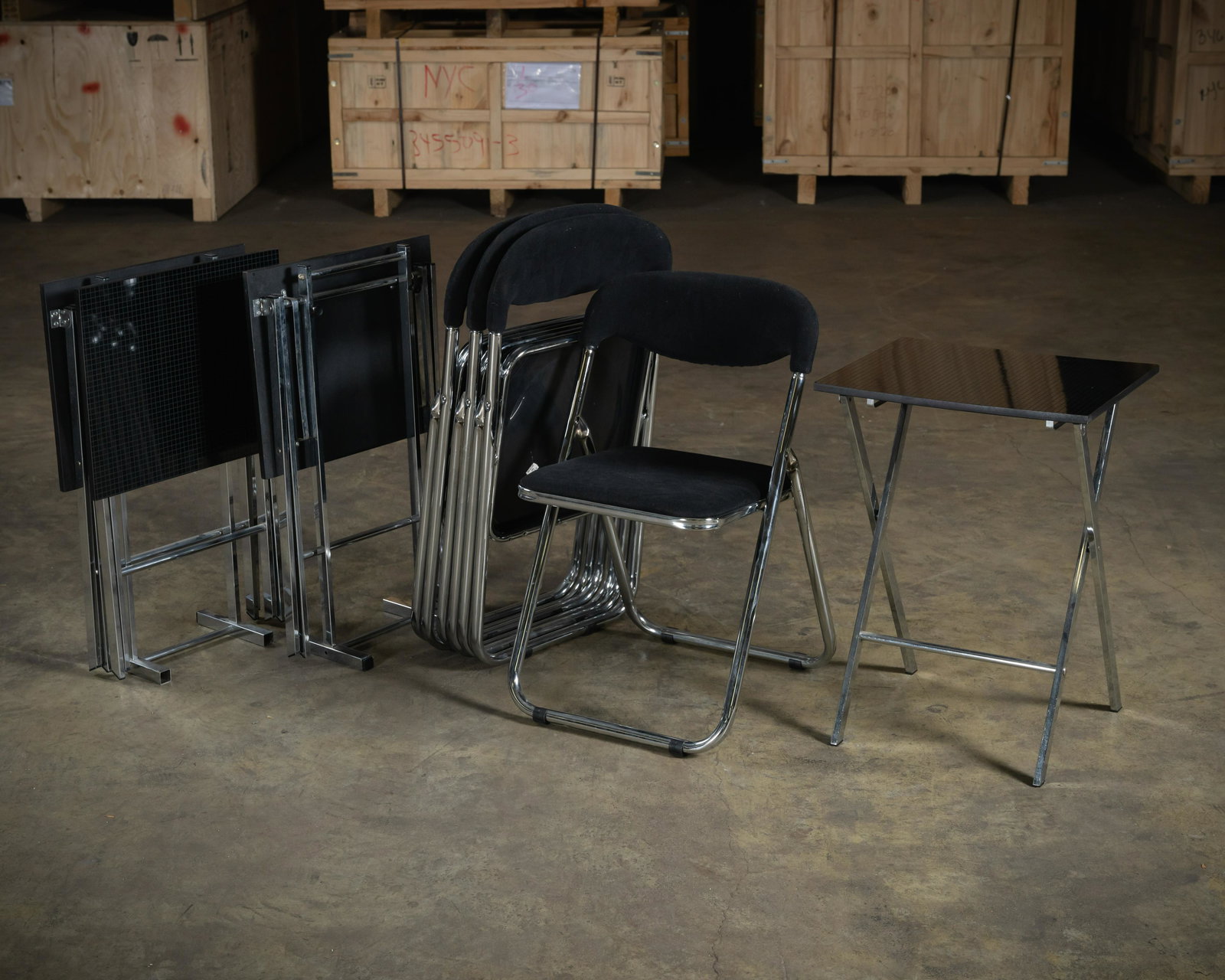 Italian Folding Chairs & Serving Tables (1 of 5)