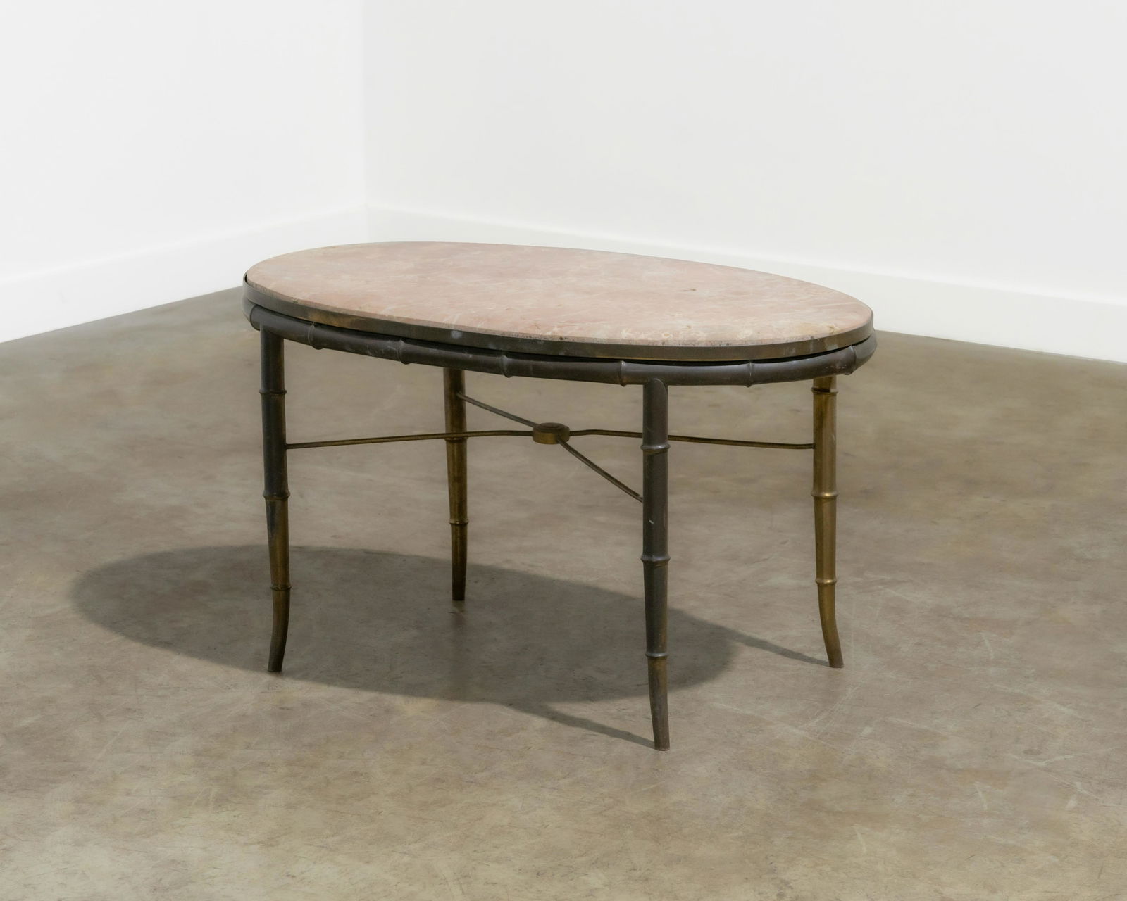 Faux Bamboo Brass & Marble Table (1 of 6)