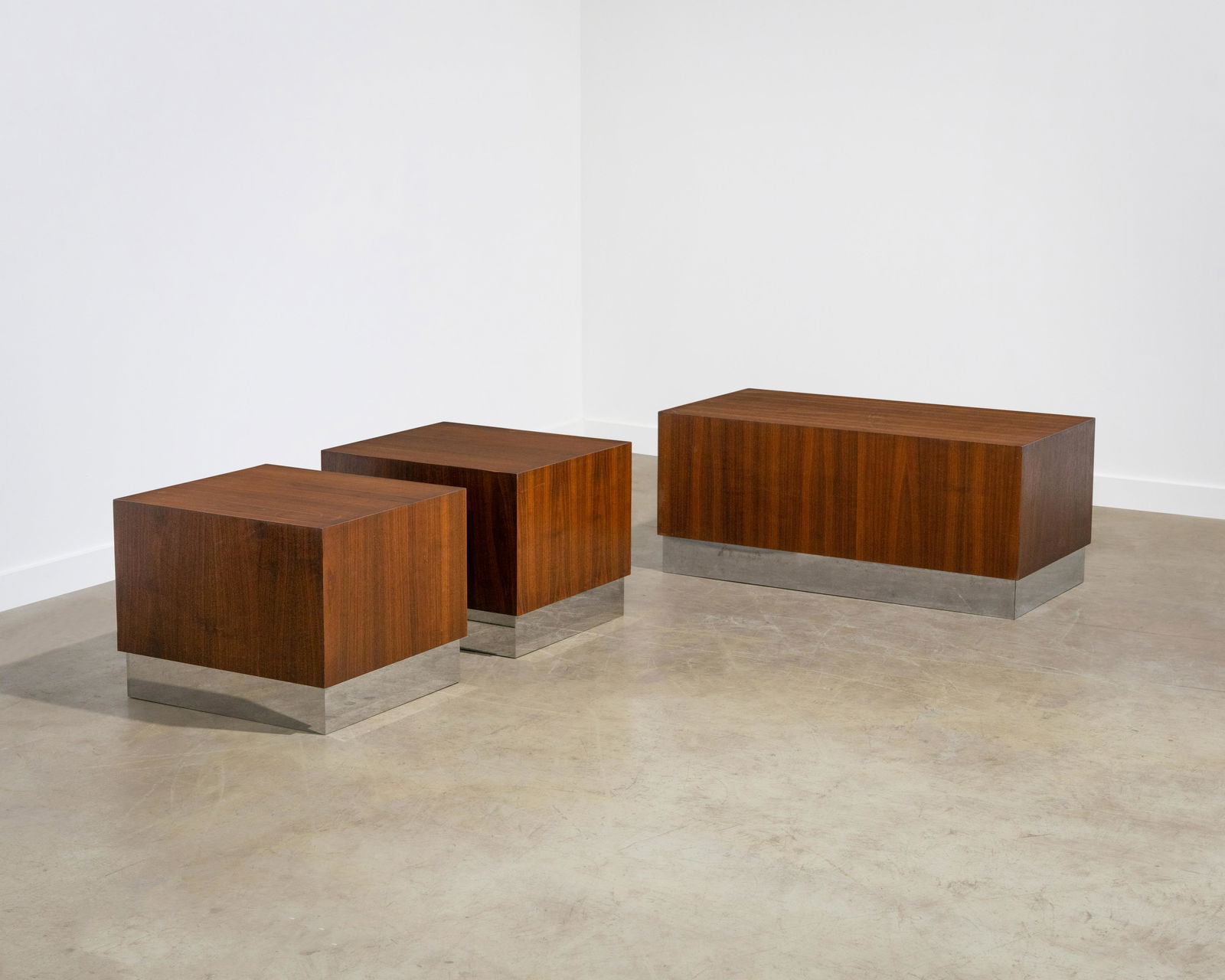 Walnut Pedestal Tables (1 of 6)