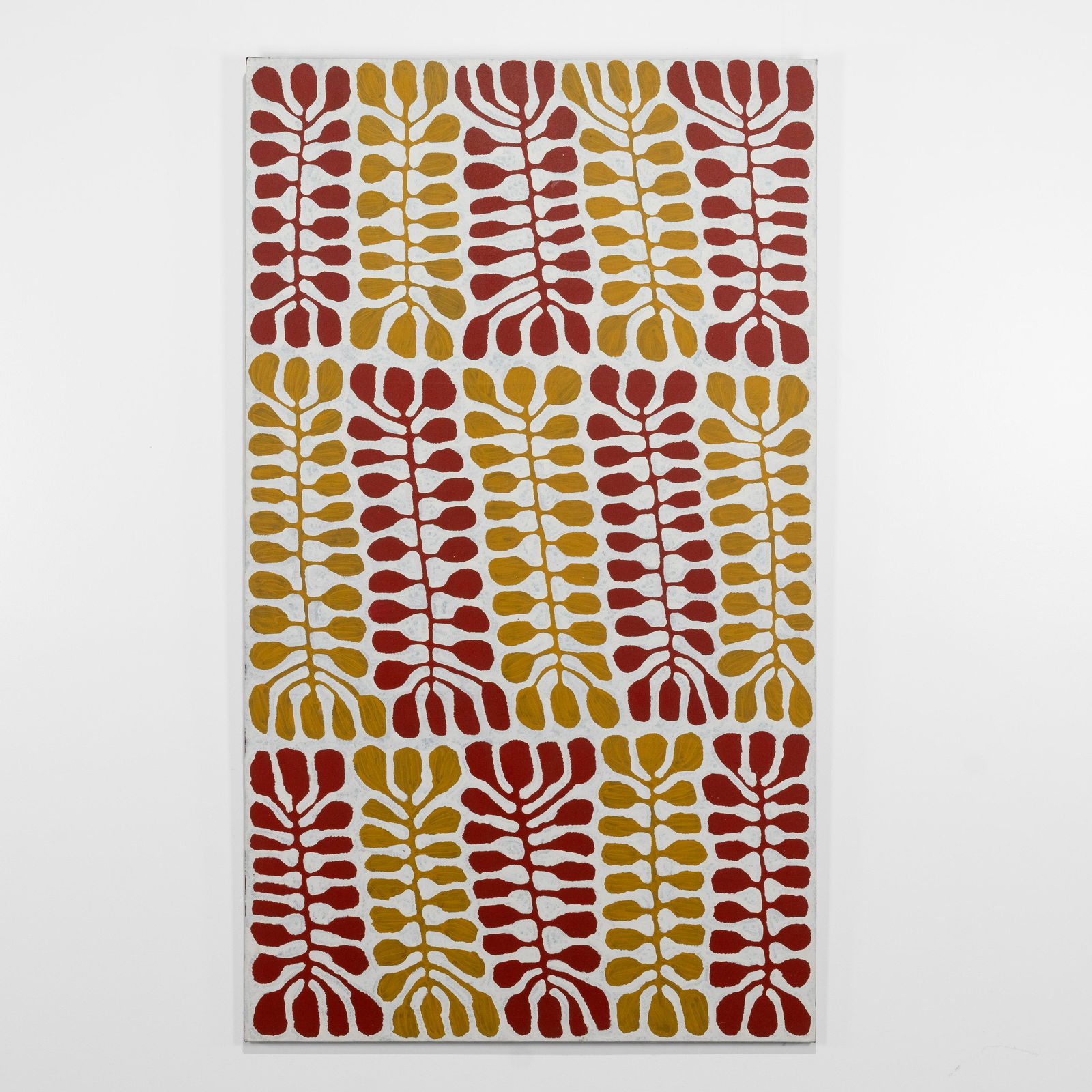 Mitjili Napurrula - Painting on Linen: A large acrylic on linen painting by Aboriginal artist Mitjili Napurrula. 83.5 x 48.5 . All measurements are in inches.