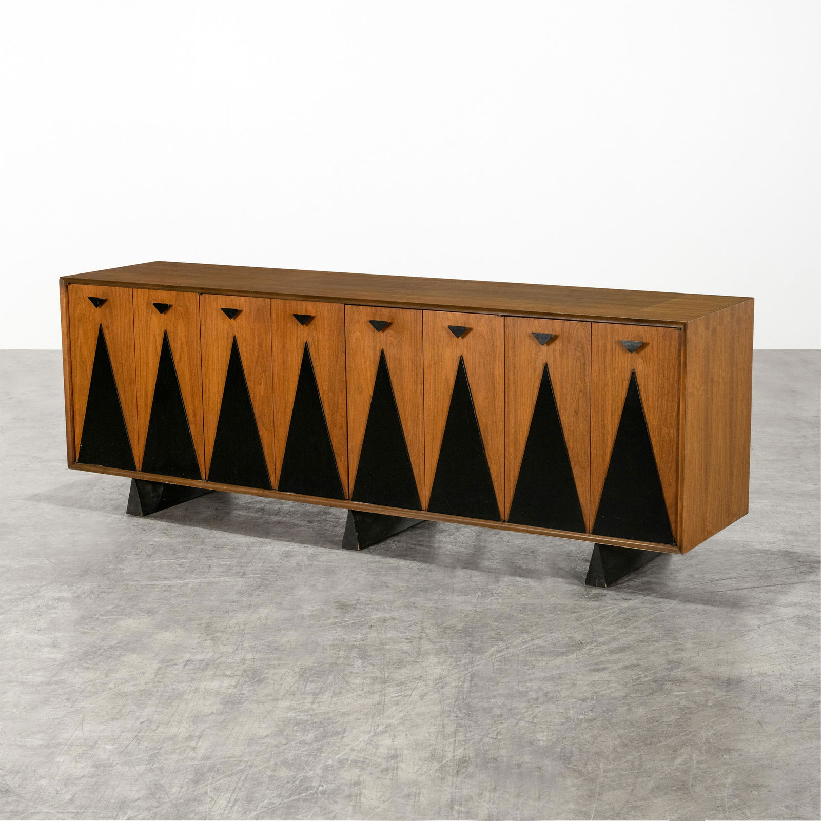 Geometric Walnut Credenza (1 of 10)
