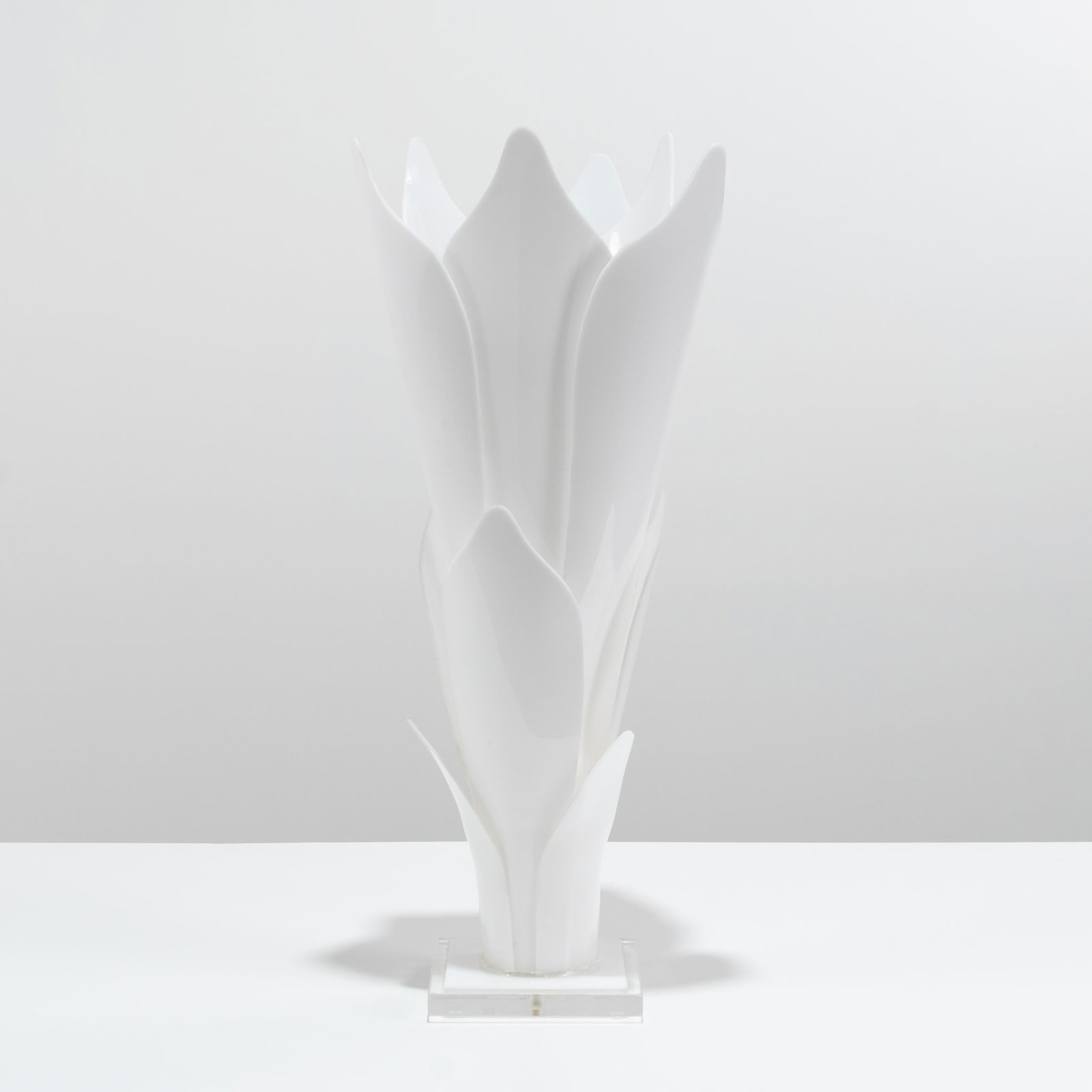 Rougier - Floriform Lamp: A large Rougier "Floriform" lamp. 29 x 12 . All measurements are in inches.