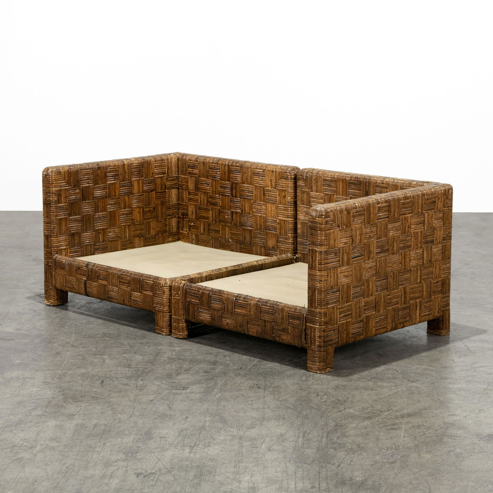 Woven Cane Loveseat (1 of 4)