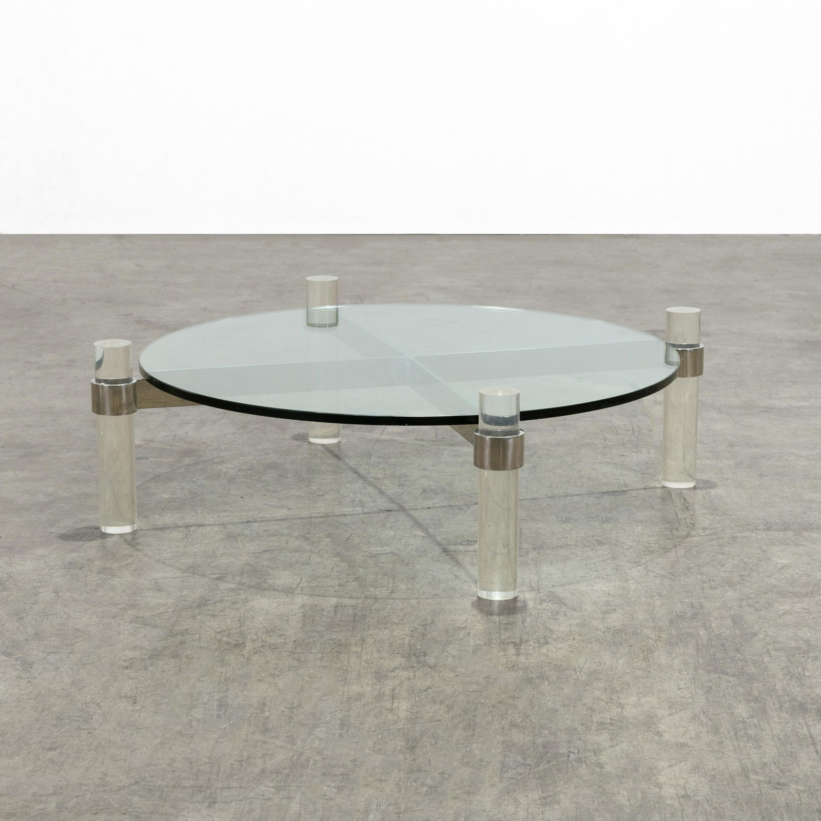 Karl Springer Style - Glass & Lucite Coffee Table (1 of 7)
