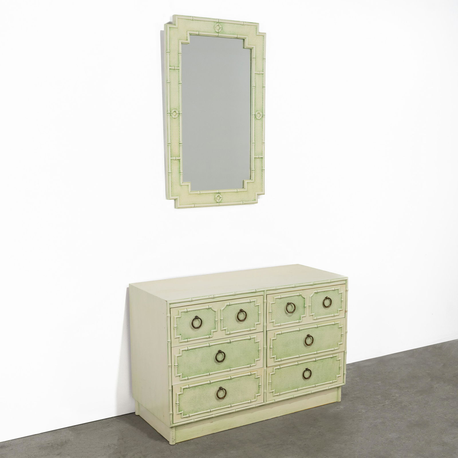 Faux Bamboo Chest & Mirror (1 of 5)