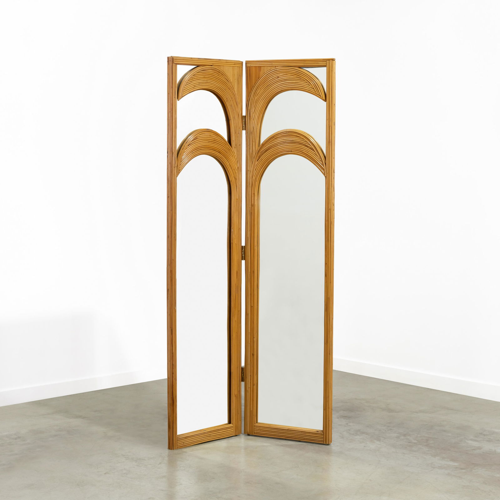 Vivai del Sud (Attr.) - Rattan Mirrored Screen (1 of 5)