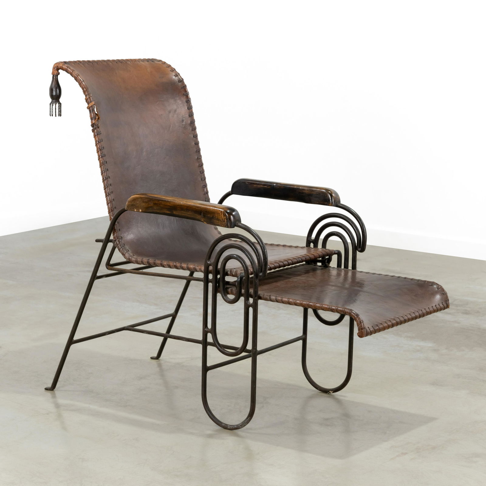 Leather & Iron Lounge Chair (1 of 7)