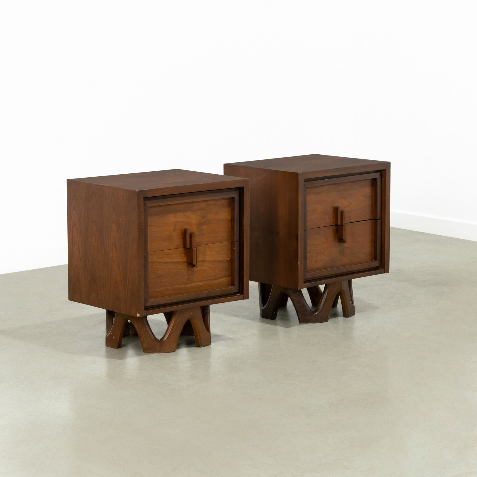 Brutalist Walnut Nightstands (1 of 4)