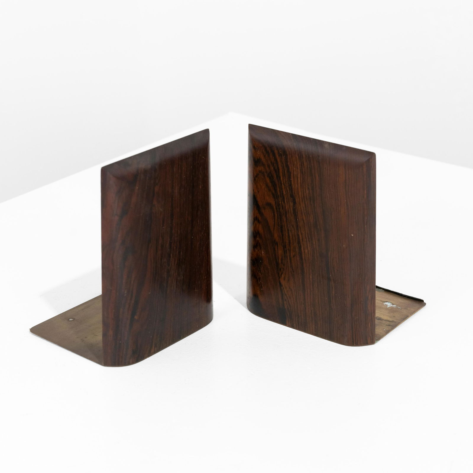 Rosewood & Brass Bookends (1 of 4)