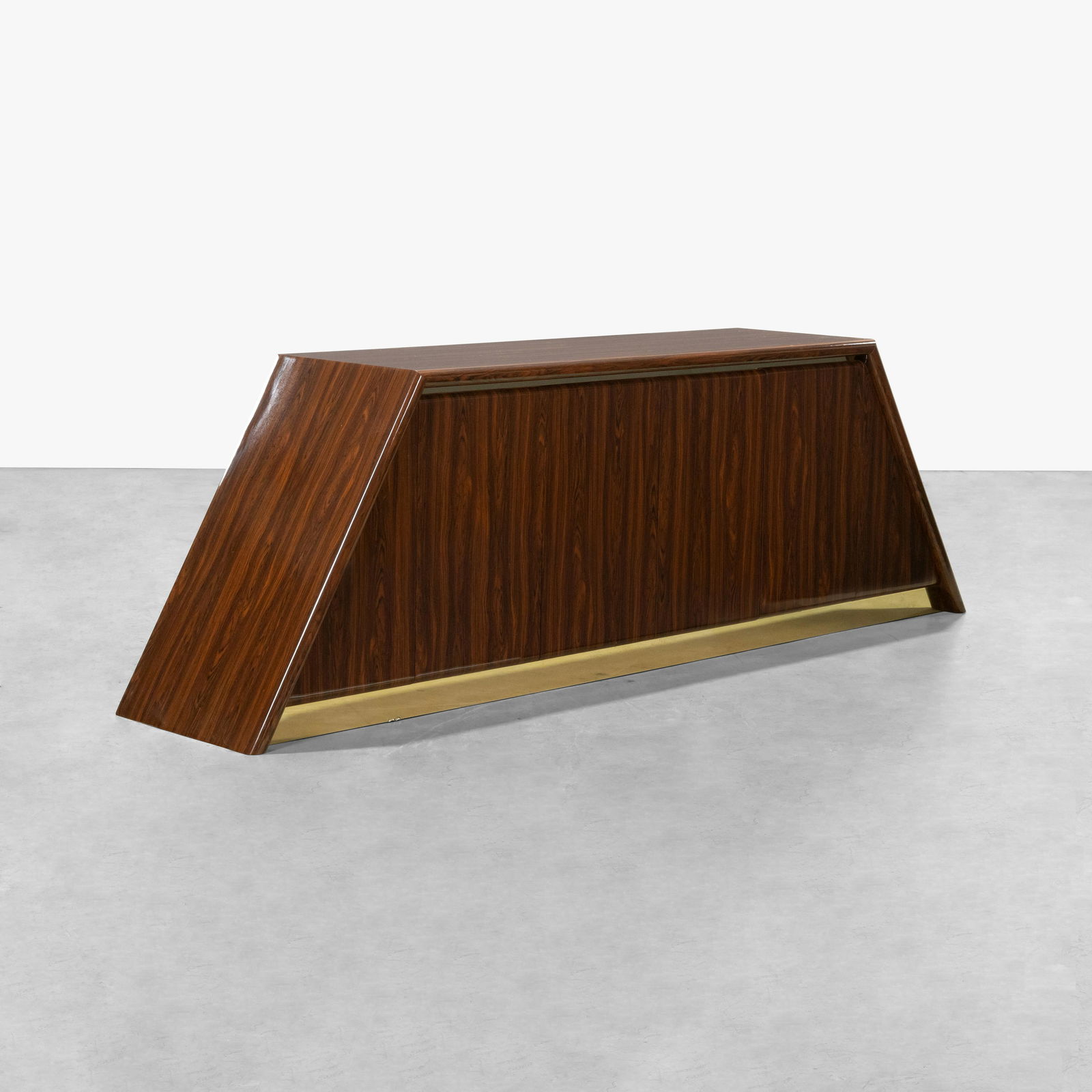 Post Modern Laminate Faux Walnut Credenza (1 of 8)