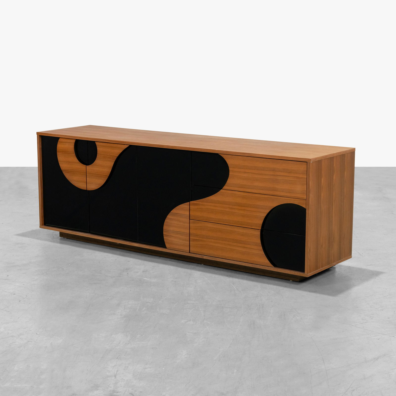 Geometric Walnut Credenza (1 of 8)