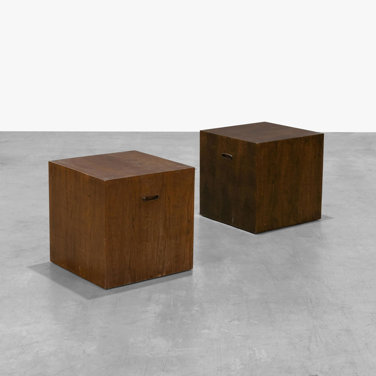 Walnut Pedestal Tables (1 of 6)