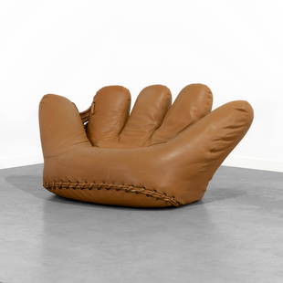 De Pas, D'Urbino & Lomazzi - Joe Chair: A leather "Joe" chair by Gionathan de Pas, Donato D'Urbino and Paolo Lomazzi for Poltronova. 38 x 72 x 43. Measurements are in inches. (Height x Width x Depth).