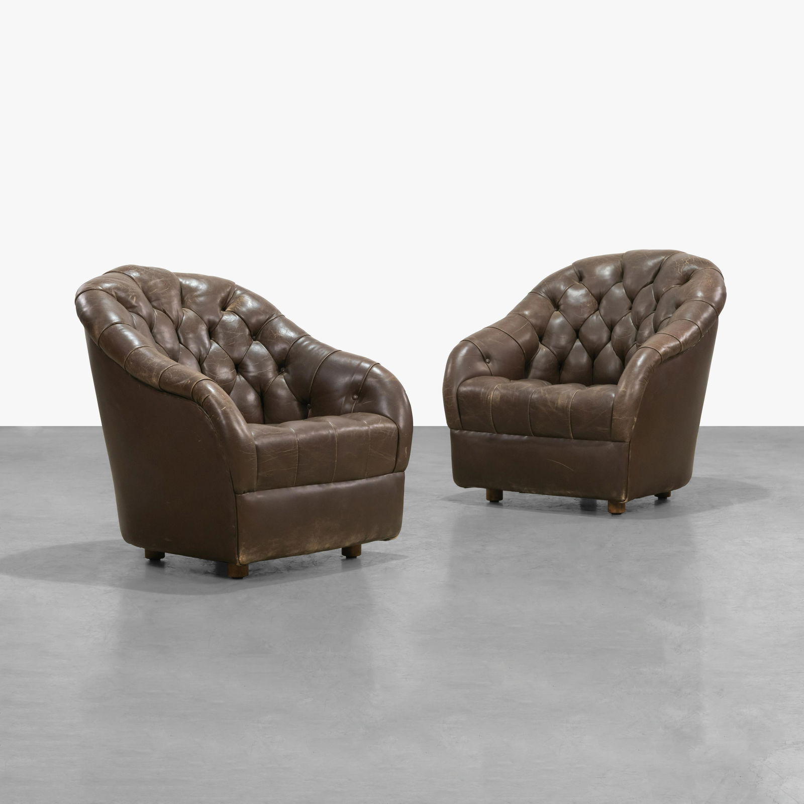 Ward Bennett - Tufted Leather Club Chairs (1 of 8)
