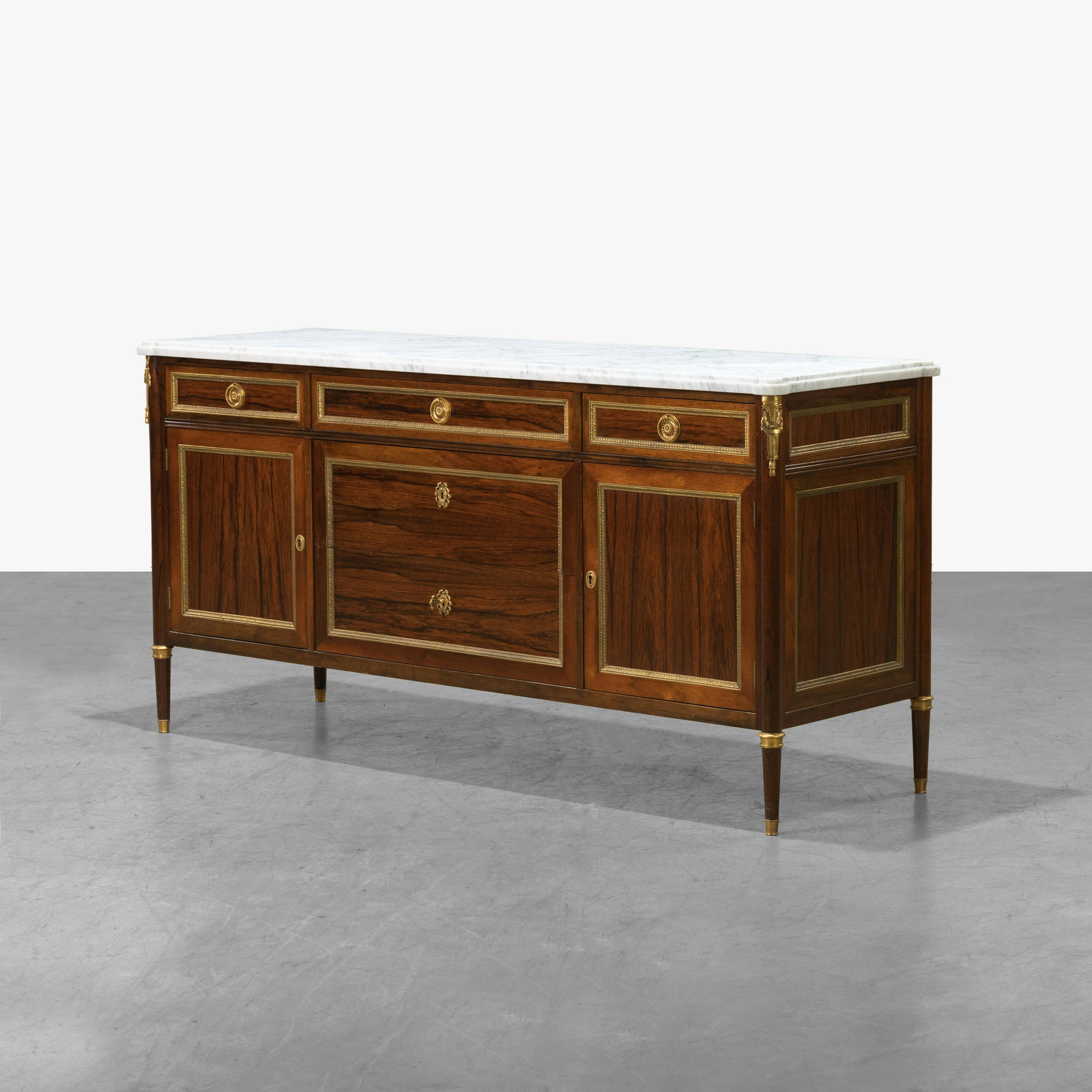 Louis XVI Style Marble Top Rosewood Sideboard (1 of 11)