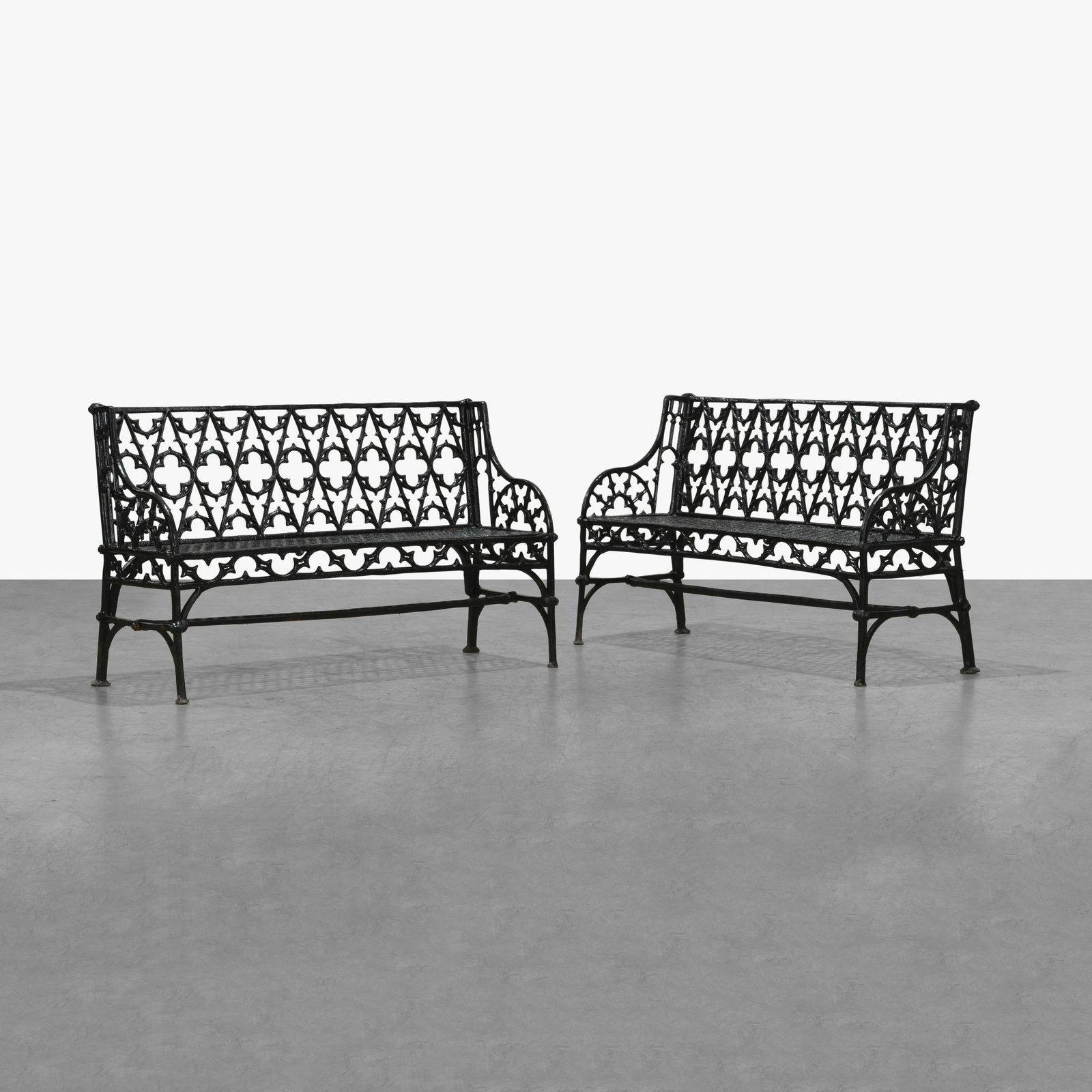 Contemporary Gothic Style Iron Benches (1 of 9)