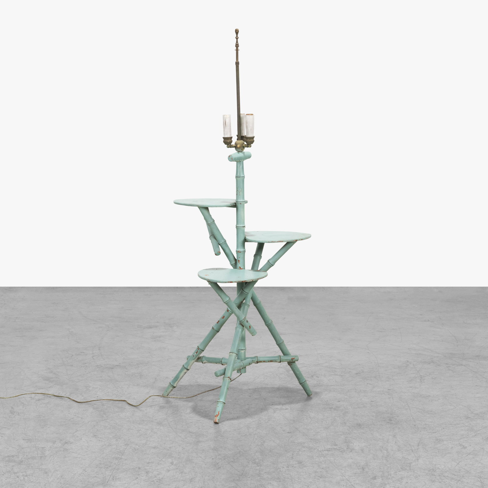 Faux Bamboo Plant Stand Lamp (1 of 7)