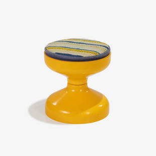 Kartell - Rocchetto Stool: A 'Rocchetto' stool by Erica Wilson, Achille Castiglioni and Pier Giacomo Castiglioni for Kartell. From the personal collection of Vladimir Kagan, previously sold at Freeman's Auction. 16.75 x 16 . Me