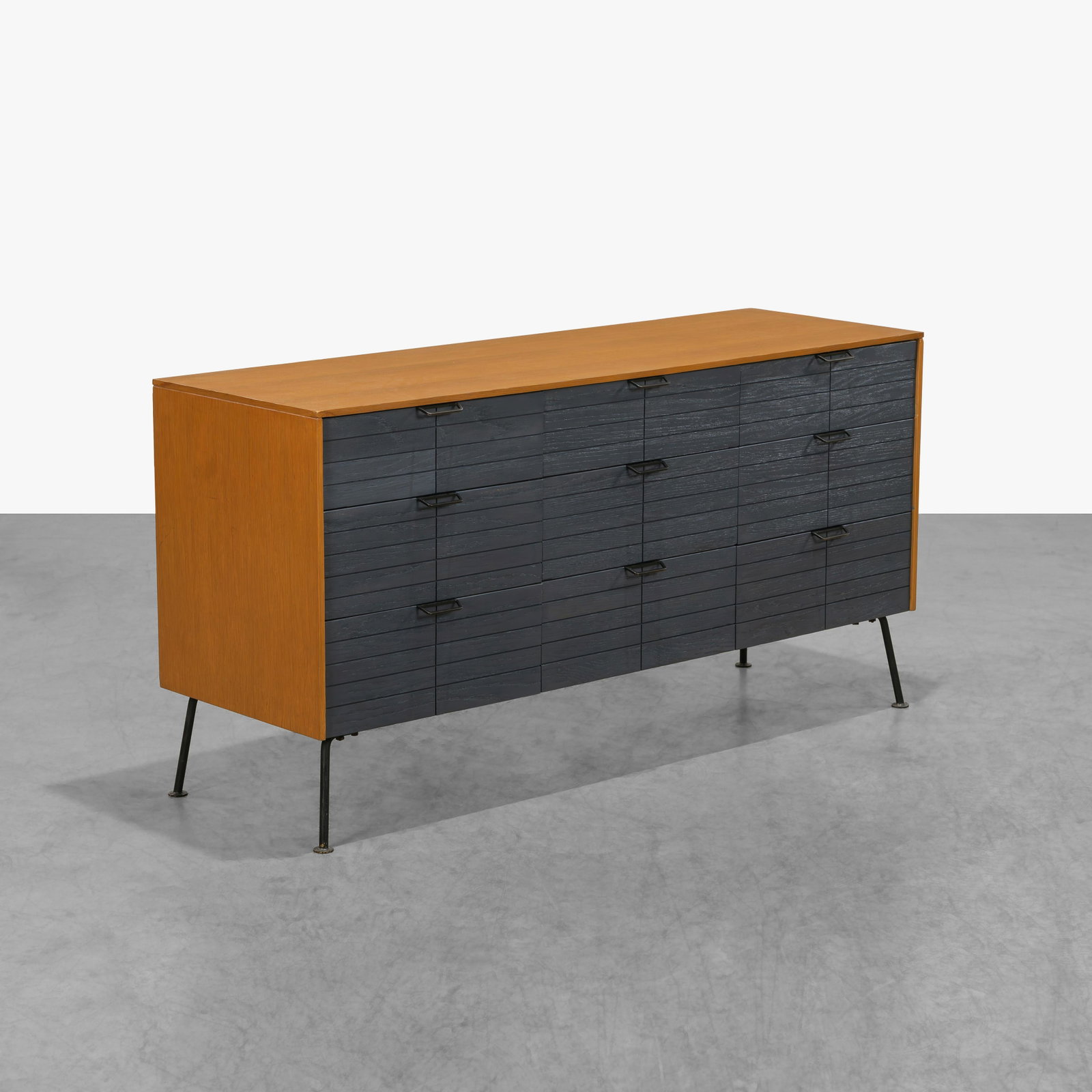 Raymond Loewy - Triple Dresser: A vintage dresser by Raymond Loewy for Mengel Furniture. 30.5 x 59.5 x 19 . Measurements are in inches. (Height x Width x Depth)