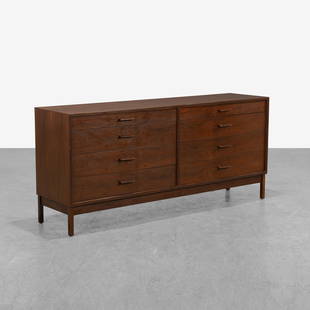 Richard Artschwager - Walnut Dresser: A walnut double dresser by Richard Artschwager. 33 x 71 x 18 . Measurements are in inches. (Height x Width x Depth)