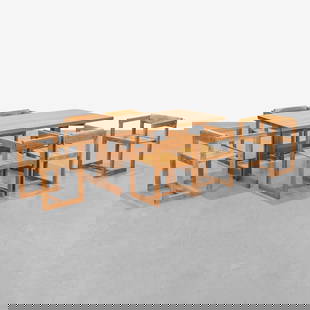 Edvin Helseth - Table and Chairs: A 'Trybo' pine table and chair set by Edvin Helseth for Stange Bruk, Norway. Chairs - 26.5 x 21 x 18.5 / Table - 28 x 71 x 33.5 . Measurements are in inches. (Height x Width x Depth)