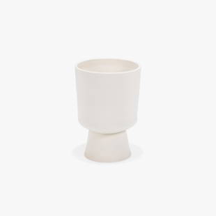 Malcolm Leland - Planter: A Model L-20 planter by Malcom Leland for Architectural Pottery with white glazed finish. Stamped on bottom of interior. 20 x 14. Measurements are in inches. (Height x Width x Depth)