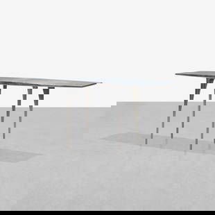 Robert Josten - Console Table: An aluminum console table by Robert Josten. 29.5 x 63.5 x 18. Measurements are in inches. (Height x Width x Depth)
