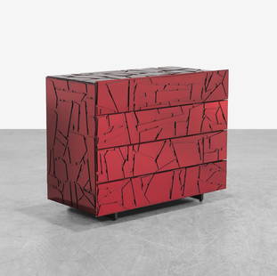 Humberto & Fernando Campana - Scrigno Chest: A 'Scrigno' chest by Humberto & Fernando Campana circa 2009. Back of chest is lacquered. Constructed with red acrylic and lacquered plywood. 35.5 x 44.5 x 22. Measurements are in inches. (Height x