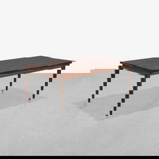 Niels Moller - Rosewood Extension Table: A rosewood dining table with two pull out leaves by Niels Moller. Closed - 29 x 71 x 41 / Leaves - 23 each . Measurements are in inches. (Height x Width x Depth)