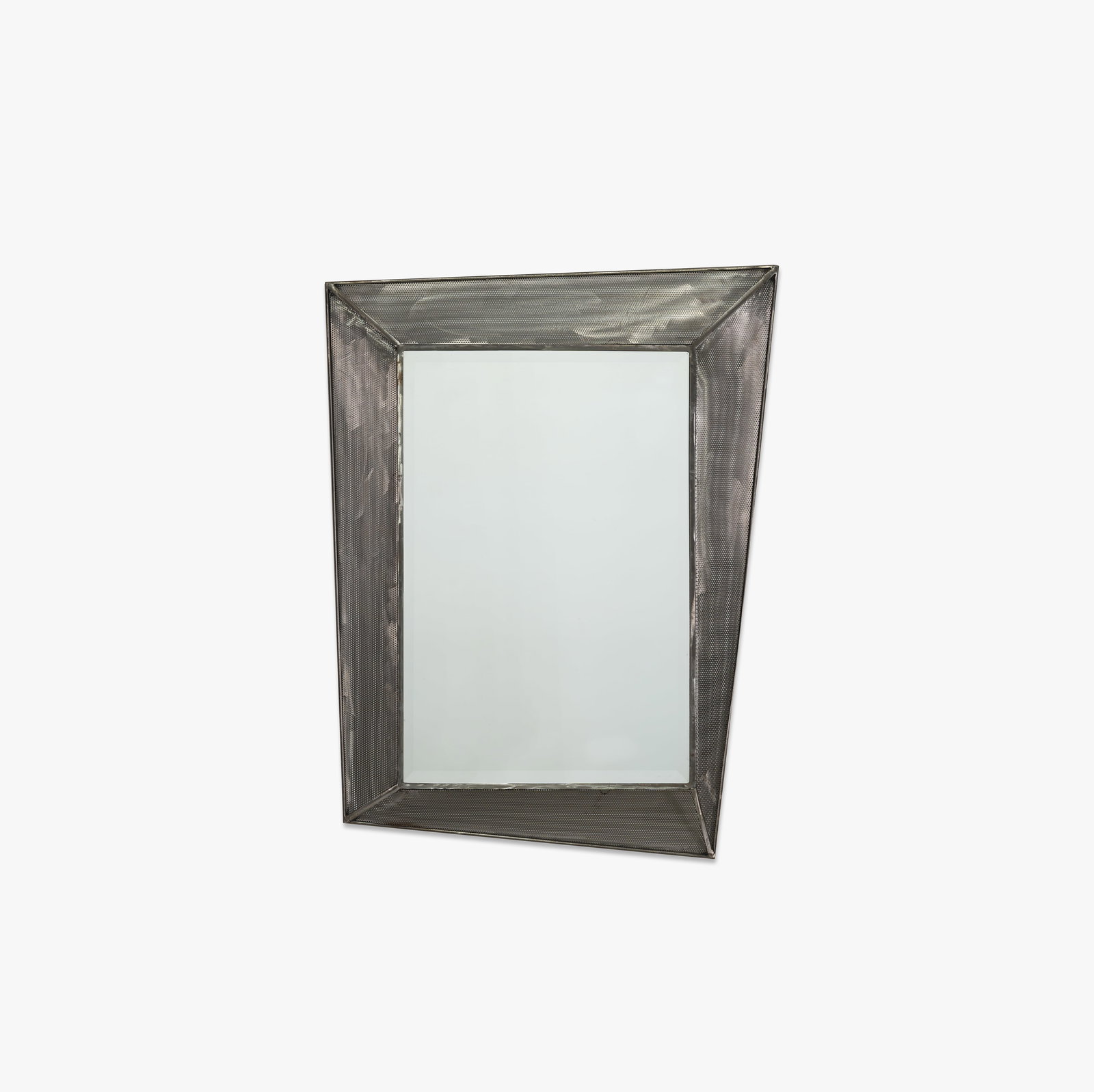 Post Modern Brushed Steel Mirror (1 of 3)