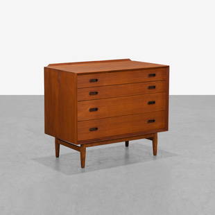 Arne Vodder - Teak Chest: A teak chest by Arne Vodder for George Tanier. 30.5 x 36 x 19.5. Measurements are in inches. (Height x Width x Depth)