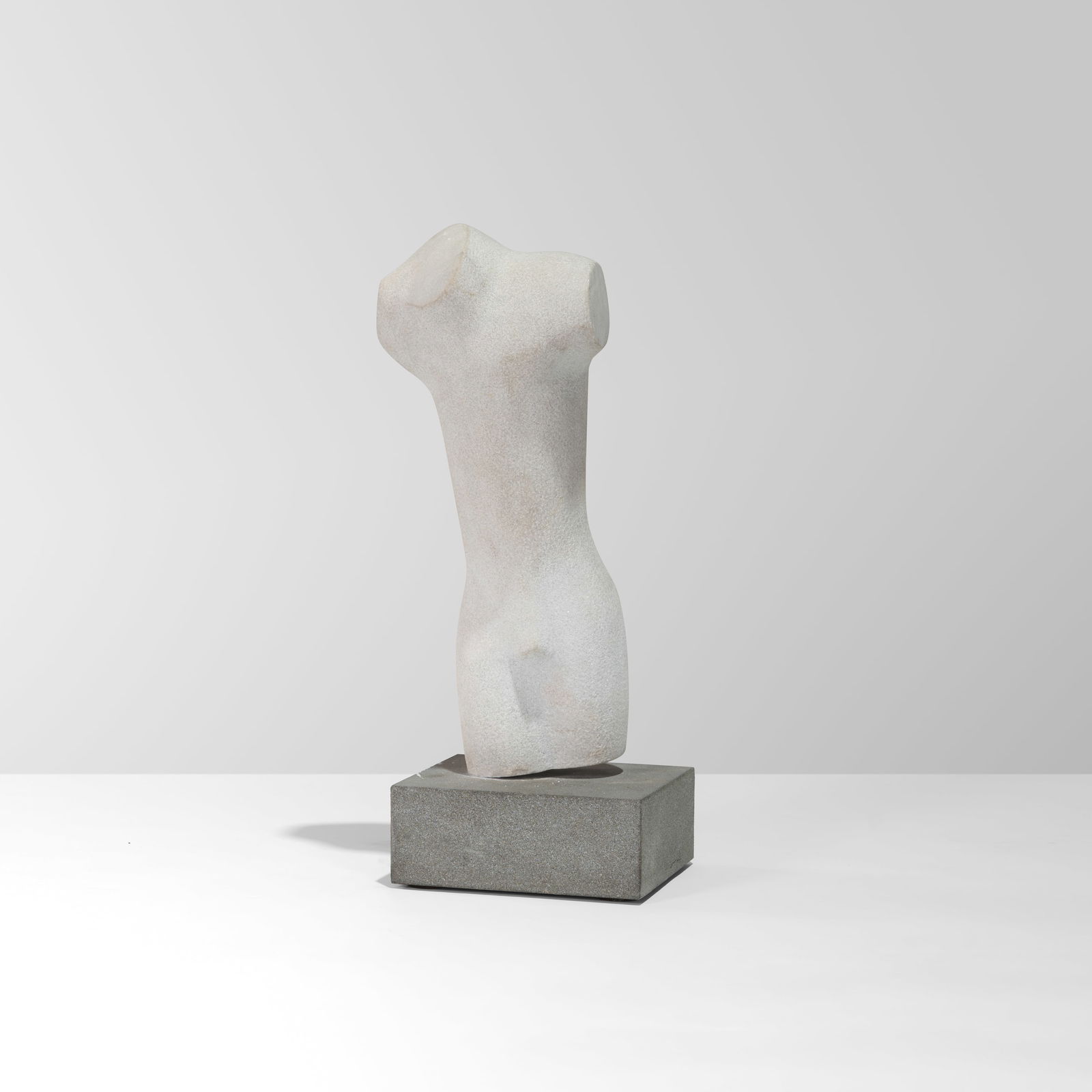 Lawrence Glasson - Statue: A marble and granite carving of a male torso by Lawrence Glasson. 21 x 8.5 x 7. Measurements are in inches. (Height x Width x Depth)
