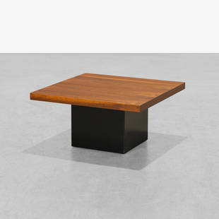 Milo Baughman - End Table: A vintage walnut end table by Milo Baughman for Thayer Coggin. 15 x 30 x 30. Measurements are in inches. (Height x Width x Depth)