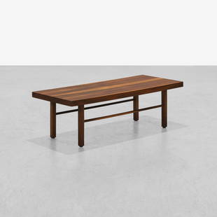 Milo Baughman - Coffee Table: A vintage walnut coffee table by Milo Baughman for Thayer Coggin. 15.5 x 48 x 20. Measurements are in inches. (Height x Width x Depth)