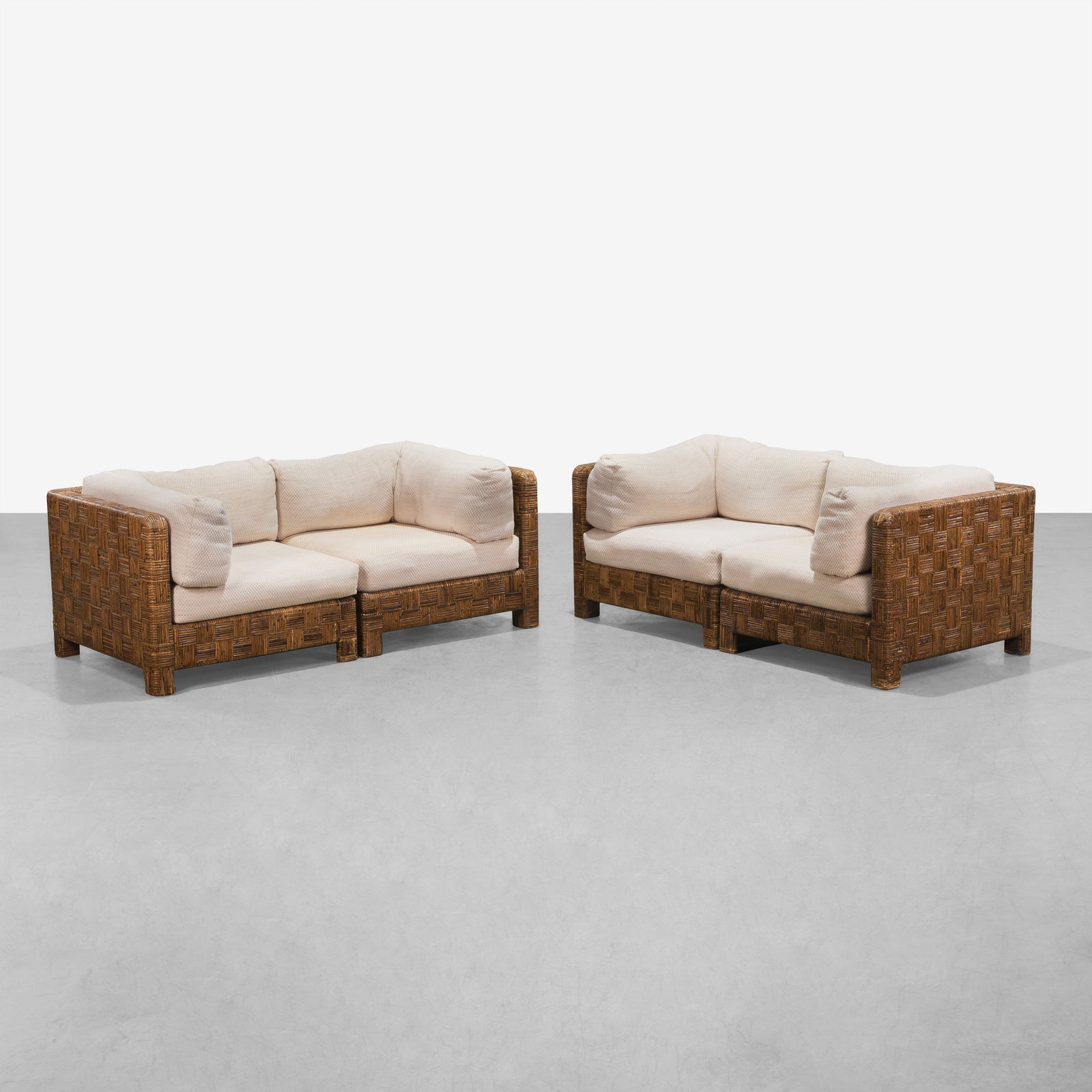 Woven Cane Loveseats (1 of 8)