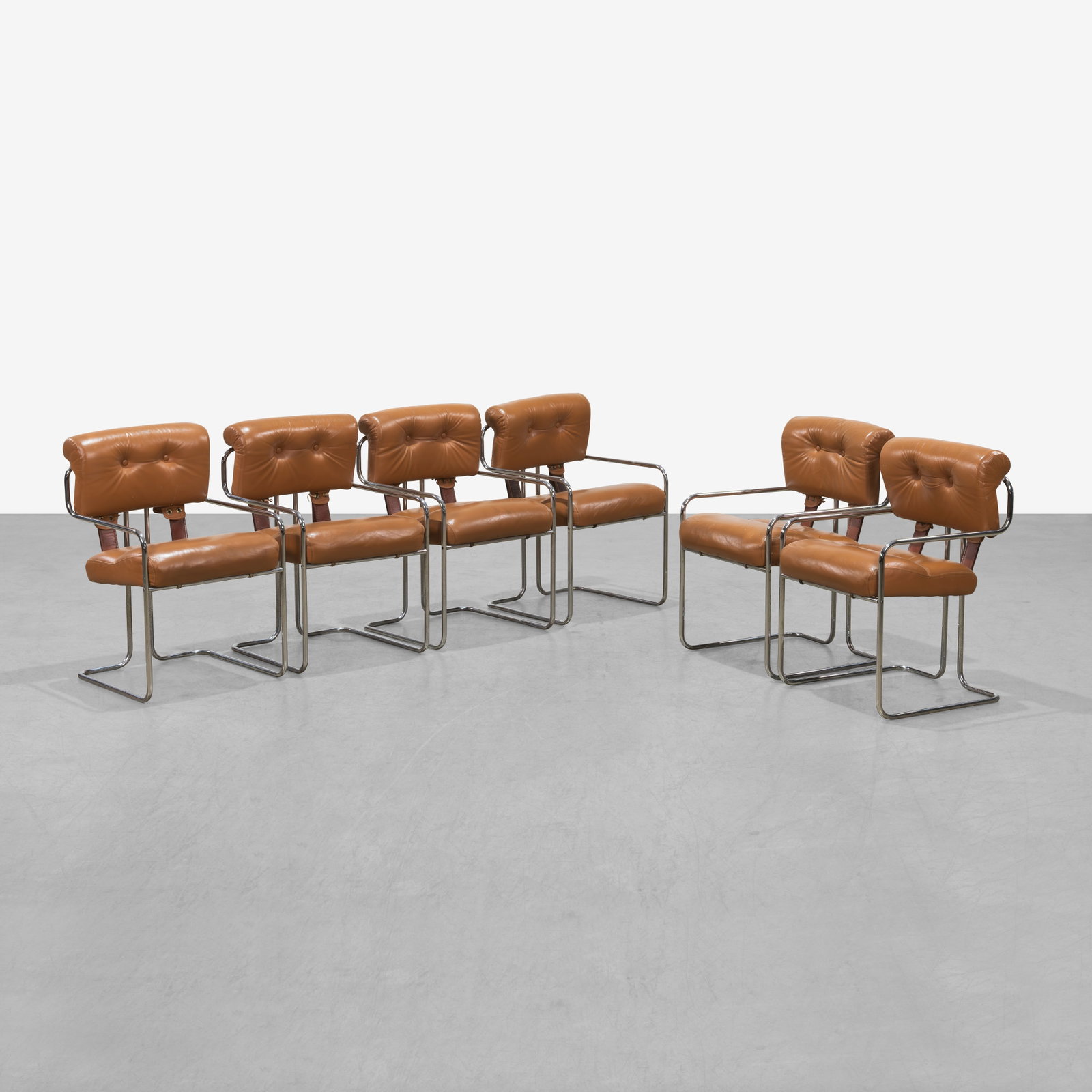 Guido Faleschini - Tucroma Dining Chairs: A set of six 'Tucroma' dining chairs by Guido Faleschini for Mariani/Pace. 32 x 20.5 x 24. All measurements are in inches. (Height x Width x Depth).