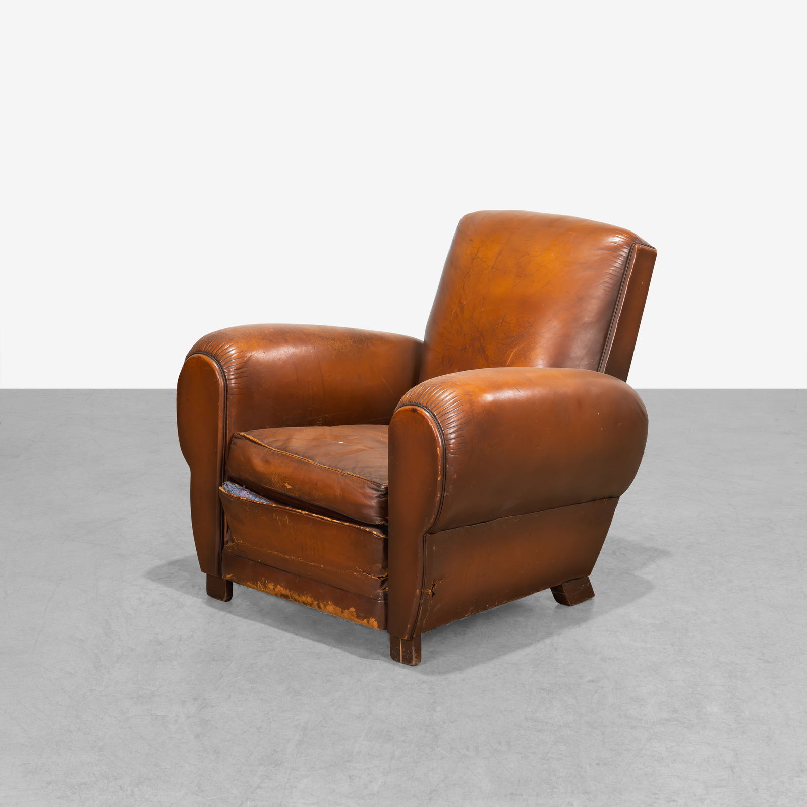 French Deco Leather Club Chair (1 of 11)