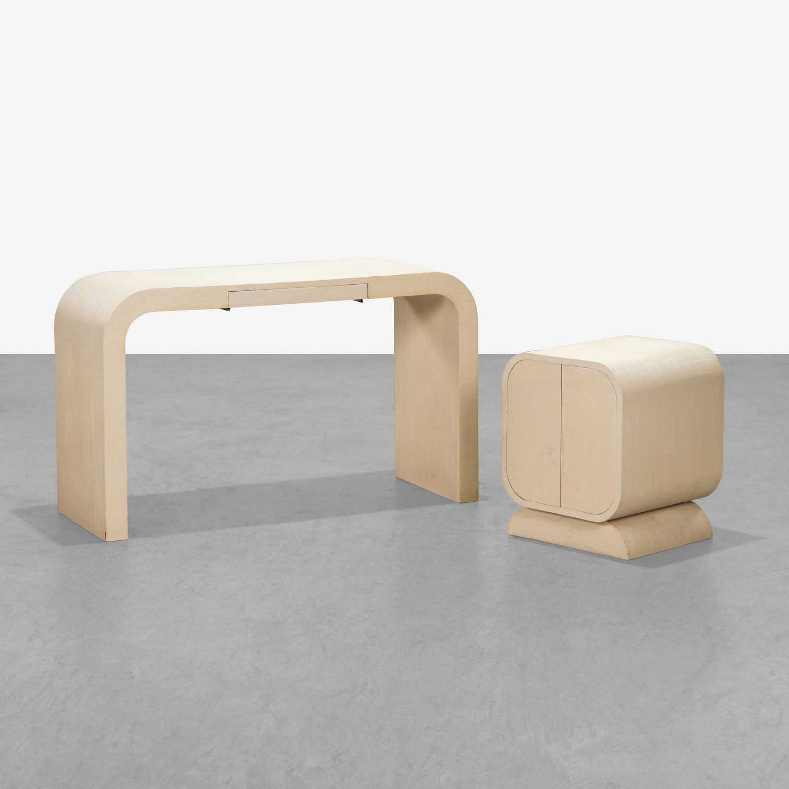 Linen Wrapped Vanity & Nightstand (1 of 4)