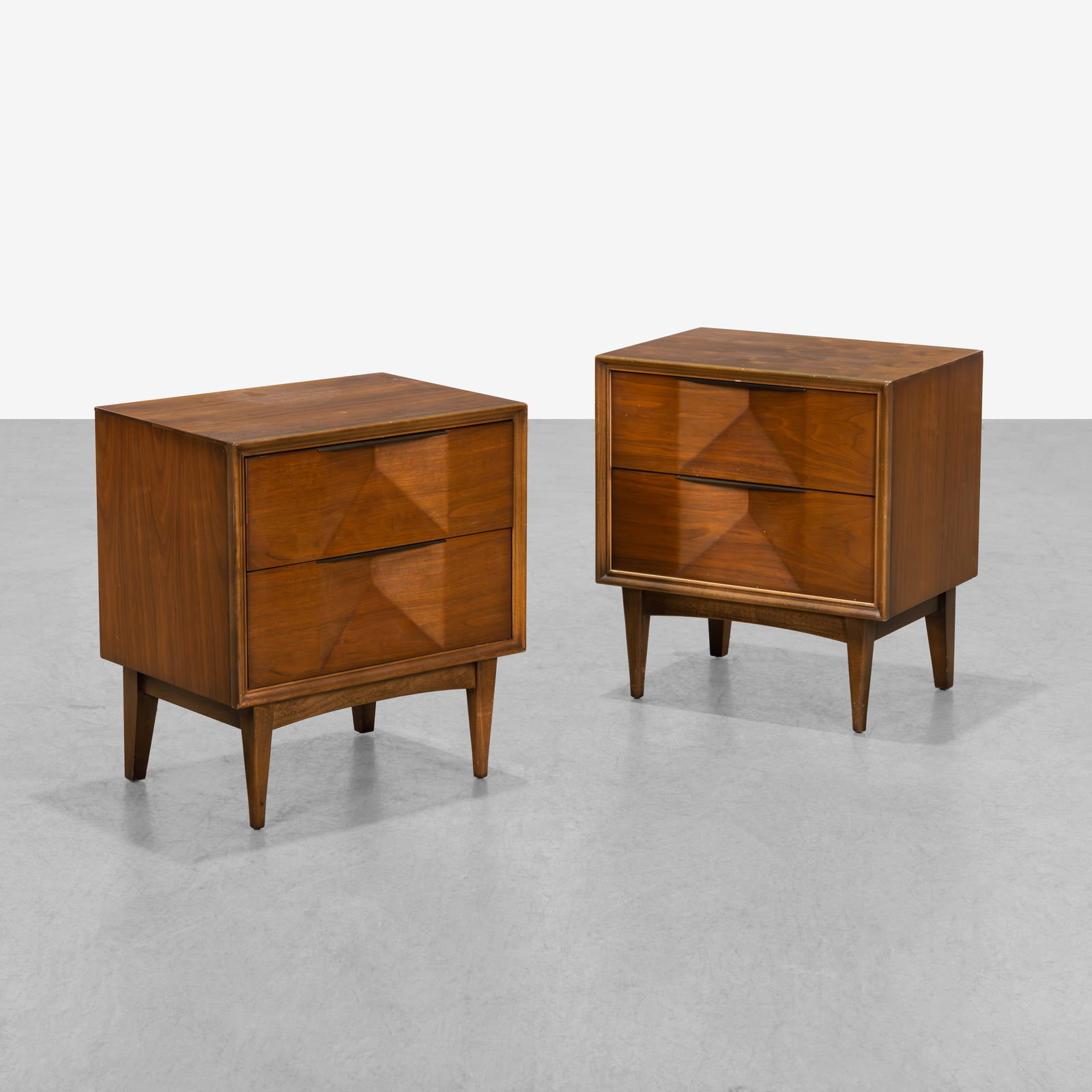 Faceted Walnut Nightstands (1 of 4)