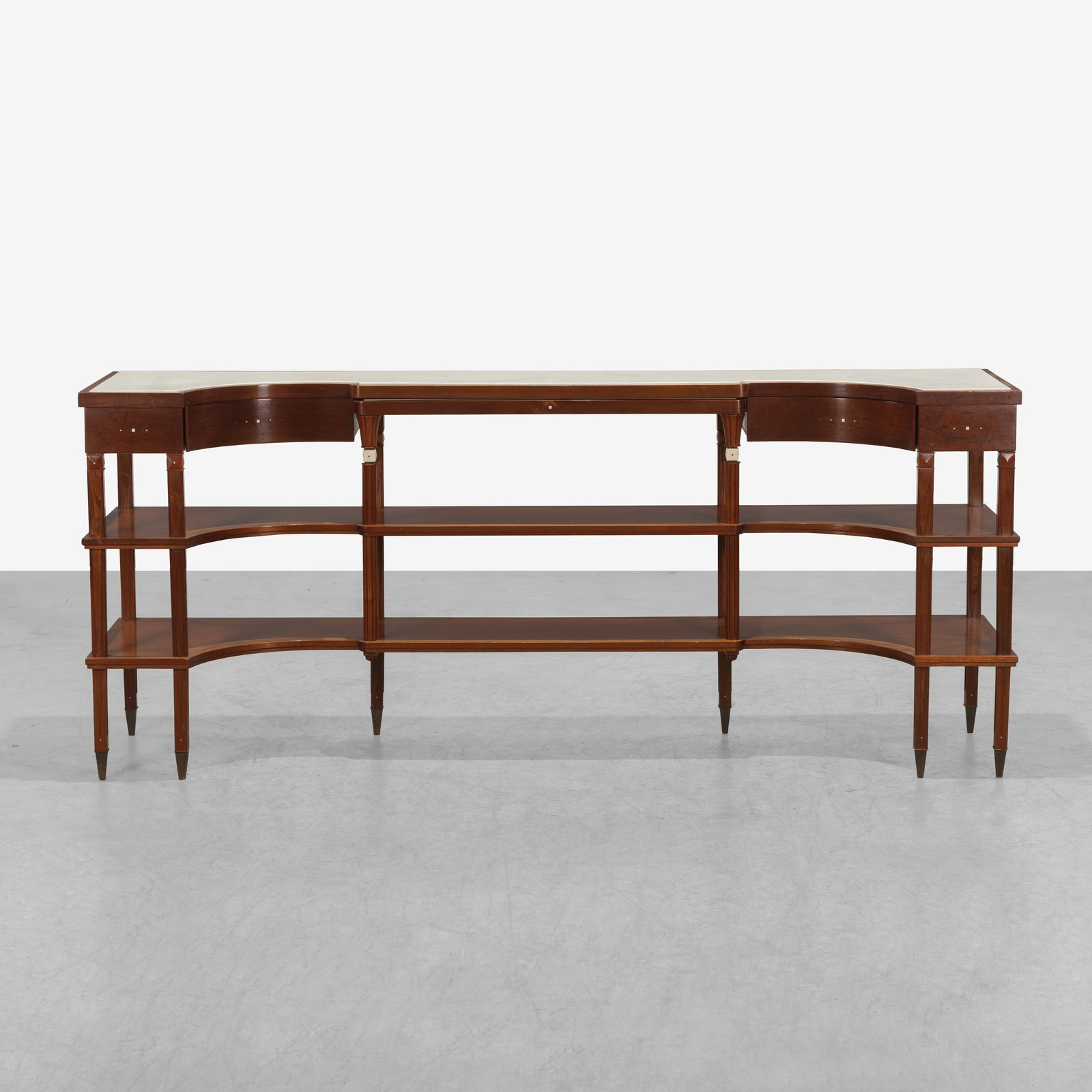 Custom Leather & Mahogany Console Table (1 of 11)