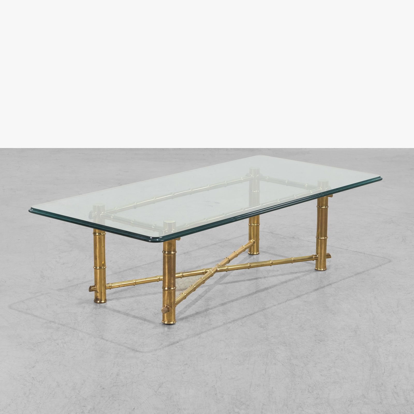 Faux Bamboo Brass Coffee Table (1 of 5)