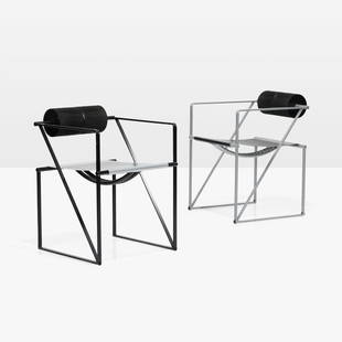 Mario Botta - Seconda Chairs: A pair of 'Seconda' armchairs by Mario Botta for Alias.