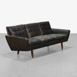 Georg Thams - Leather Sofa: A vintage leather sofa by Georg Thams for Vejen Polstermobelfabrik, Denmark