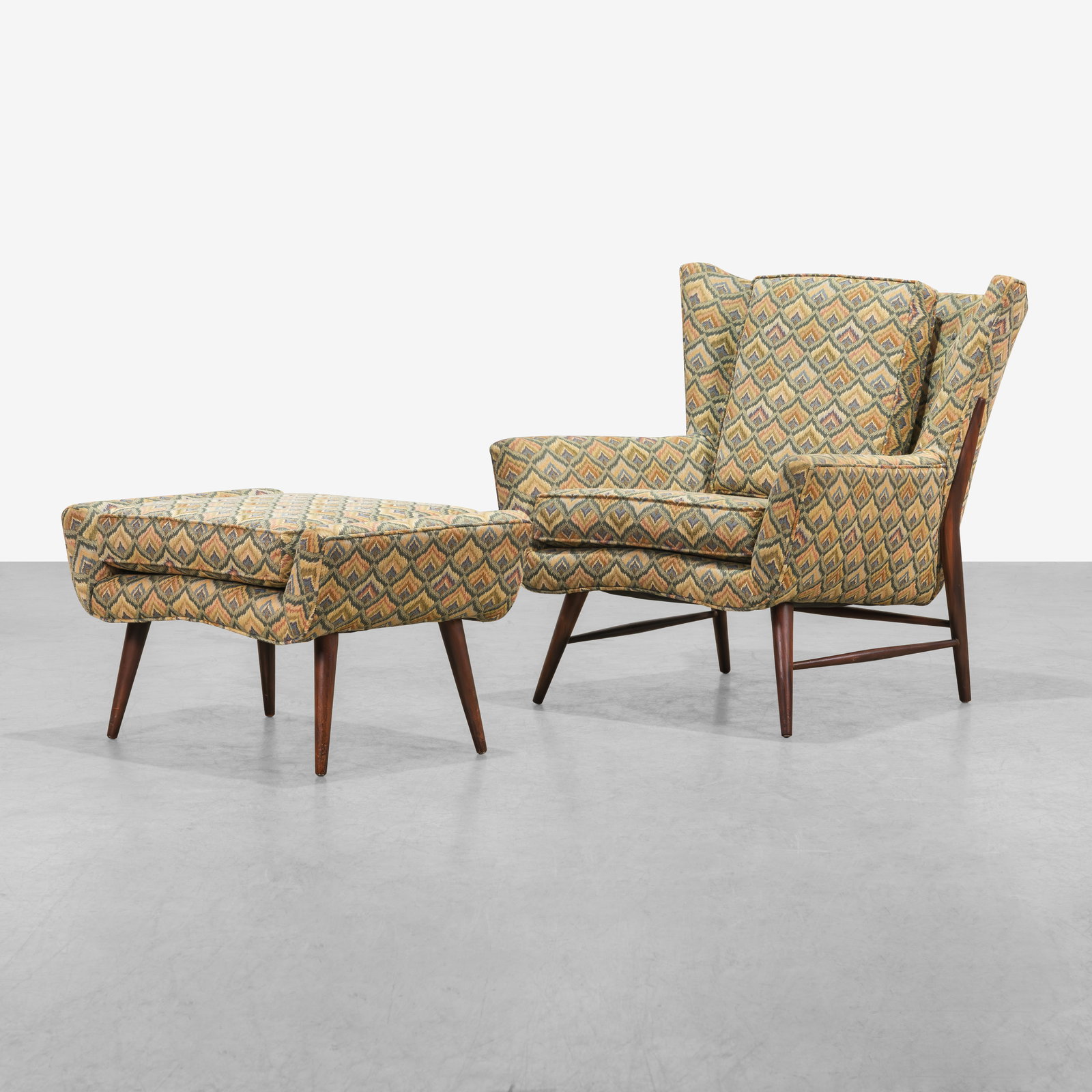 Wing Back Lounge Chair & Ottoman (1 of 7)