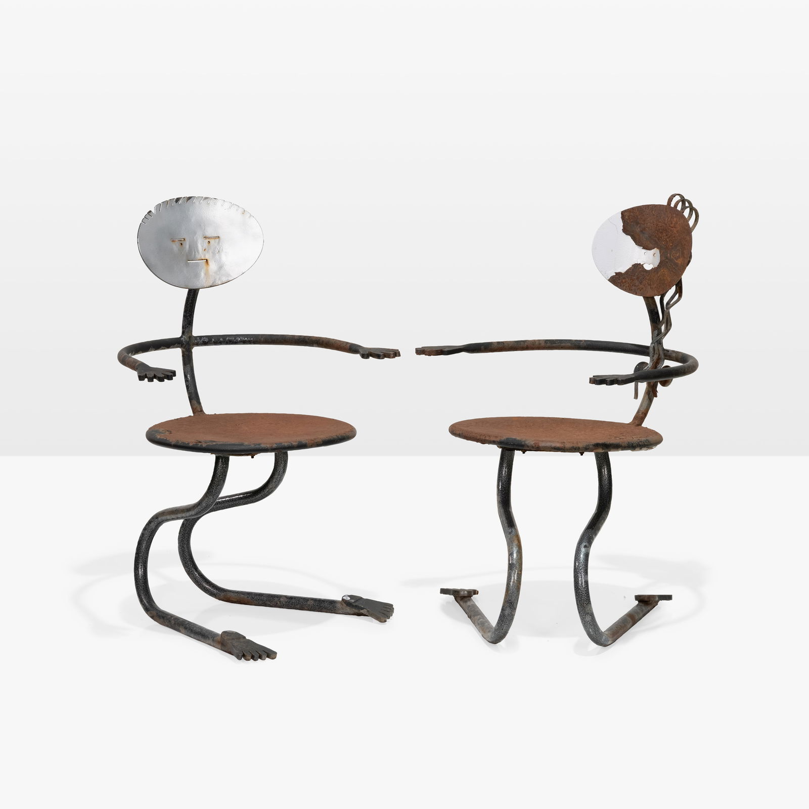 Unusual Figural Iron Chairs (1 of 7)