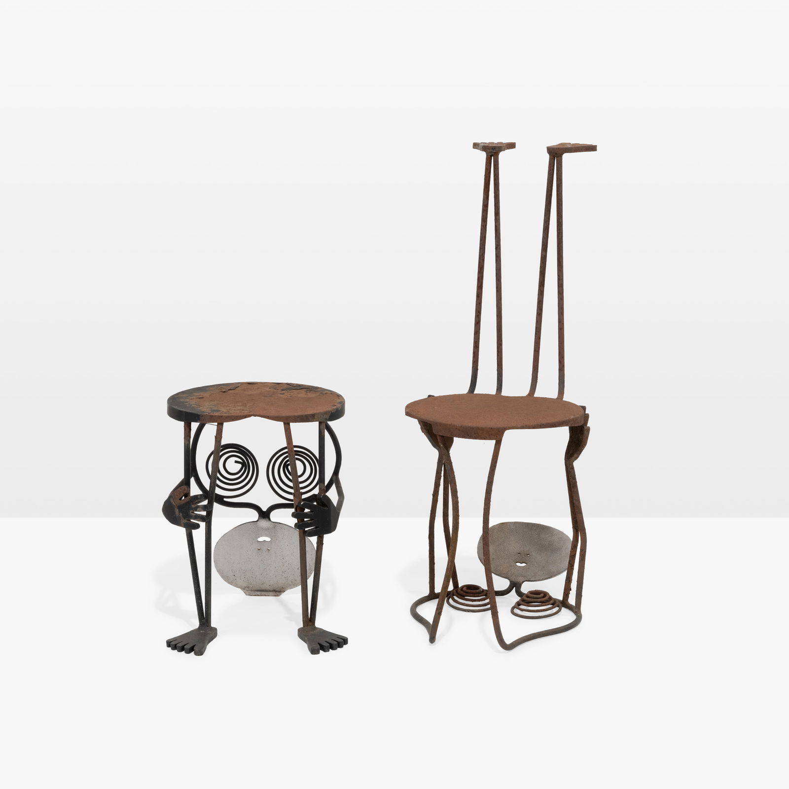 Unusual Figural Iron Chairs (1 of 8)