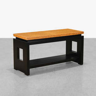 Paul Frankl - Console Table: A cork top console table by Paul Frankl for Johnson Furniture Company.