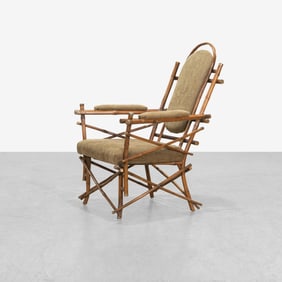 Rattan & Brass Safari Chair