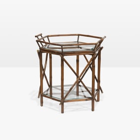 Rattan & Brass Safari Table