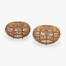Franco Albini (Attr.) - Rattan Ottomans